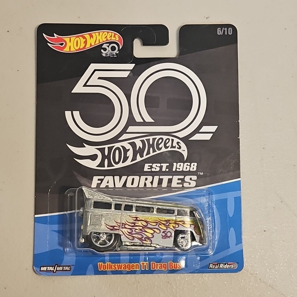 Mattel Hot Wheels 50th Anniversary Favorites Volkswagen T1 Drag Bus 1:64 6/10